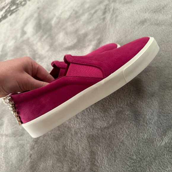 Stuart Weitzman Harlow Raspberry Pink Jewel Tassel Slip On Shoes 7.5 Loafers - Picture 4 of 8